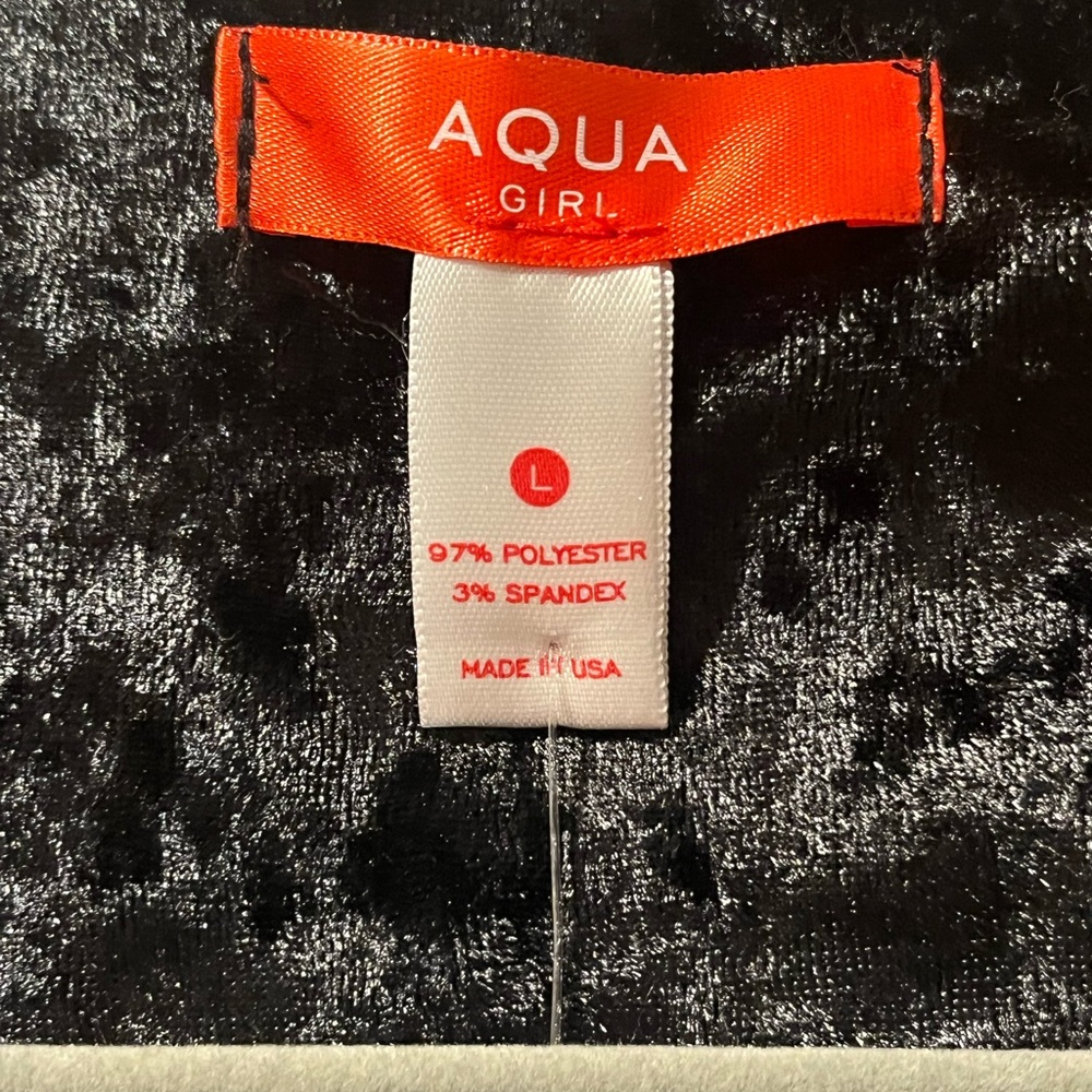 Aqua Girls Large Black Crushed Velvet Cardigan